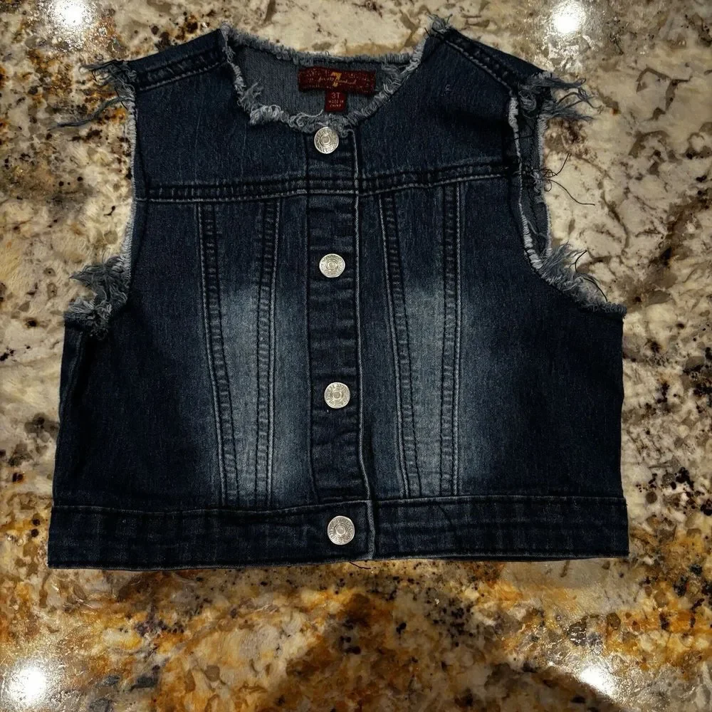 Girl's 7 For All‎ Mankind Denim Vest - 3T